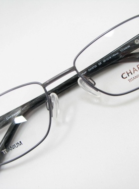 Charmant夏蒙 纯钛 眼镜架CH10733 GR 灰色 板材腿  近视眼镜框