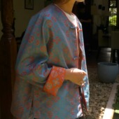 天天家新中式 TTDP 宋锦提花外套国风两面穿手工盘扣上衣11215