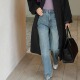 TTDP 百搭高腰显瘦窄版 天天家美式 经典 复古牛仔裤 直筒裤 10123