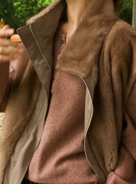 【TTDP】天天家两面穿重工水貂绒马甲轻奢风立领短款皮草外套1076