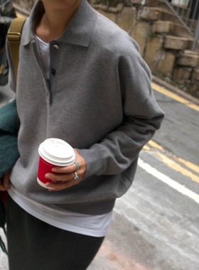 【TTDP】天天家Row系高级灰polo衫经典设计百搭微廓形针织衫11102