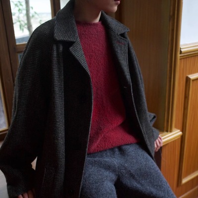 【TTDP】天天家轻奢绵羊毛粗花呢大衣经典通勤气质长款外套10112