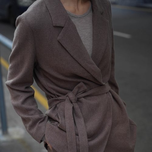 【TTDP】天天家轻奢系列100%山羊绒西服系带修身显瘦气质外套1150