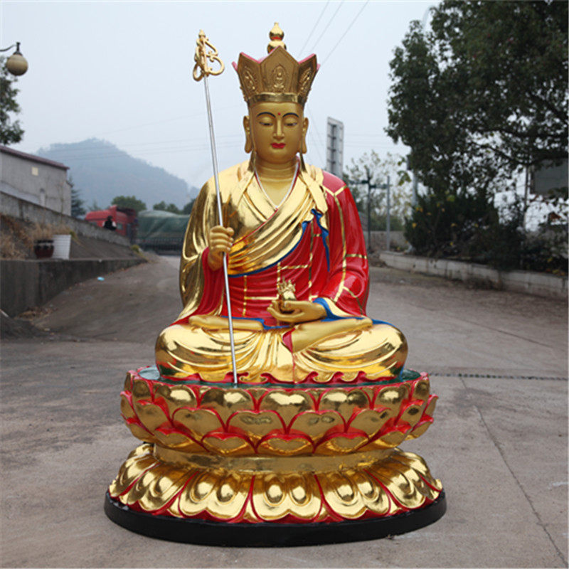 树脂玻璃钢寺庙带背光唐三藏佛像
