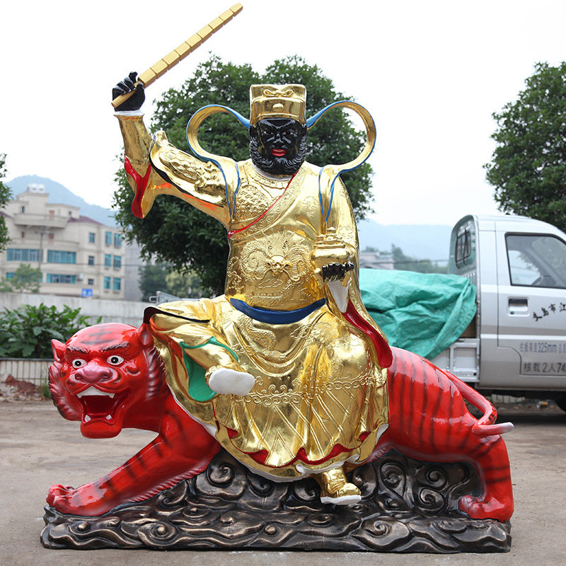 供奉树脂彩绘赵公明佛像武财神
