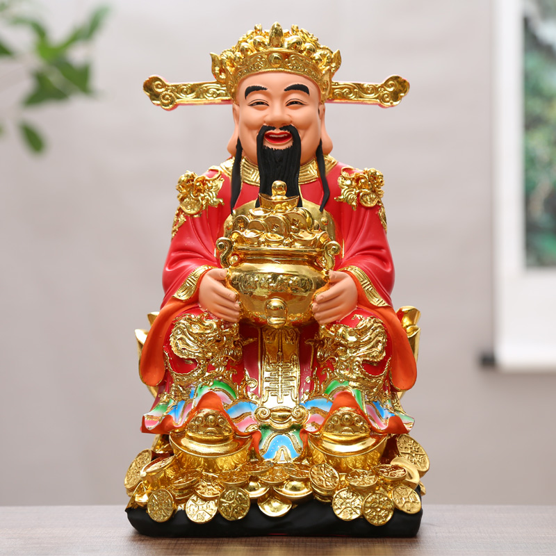家用财神爷佛像招财摆件 文财神像居家乔迁开业礼品 树脂佛像佛