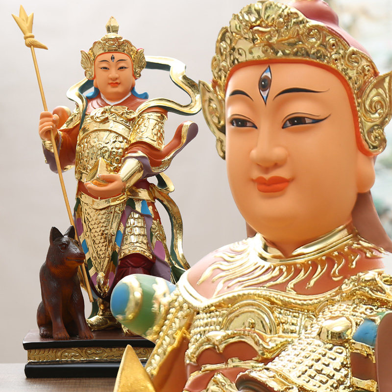 慈慧 二郎神神像 杨戬佛像坐像 站树脂二郎神供奉12寸30cm二郎神