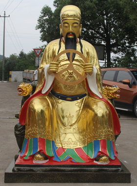树脂1米车神寺庙贴金彩绘佛像