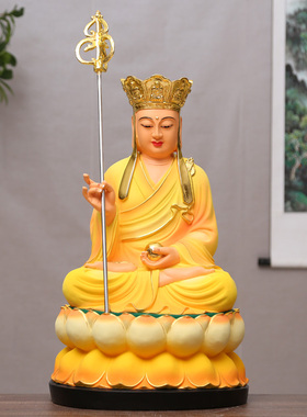 七彩地藏王菩萨树脂鎏金佛像