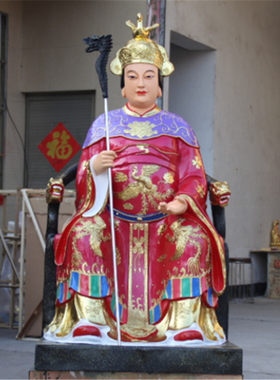 树脂玻璃钢鎏金彩绘玉帝王母佛像
