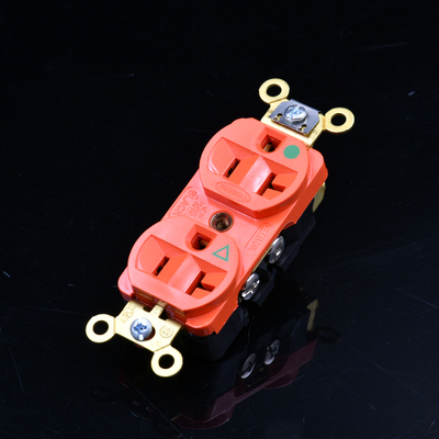 美国2位美标橙色电源插座