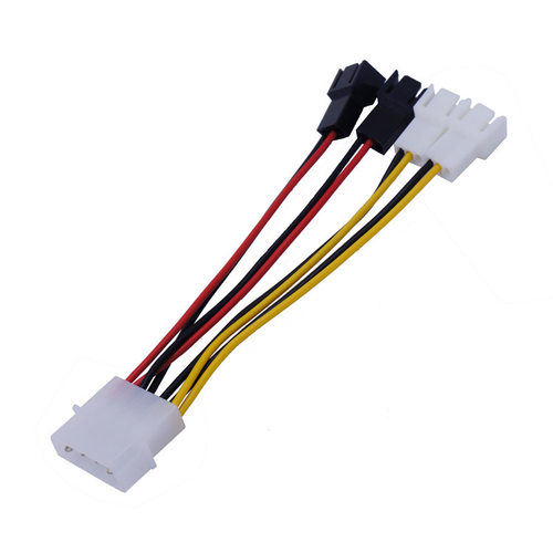 电脑风扇转接线大4PIN转3PIN一分四 D型转3Pin 2档调速线5V和12V