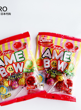 日本零食糖果ribon理本儿童宝宝水果棒棒糖5种含维生素C水果糖