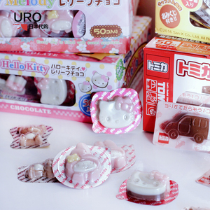 日本丹生堂卡通人物造型趣味巧克力糖果美乐蒂kitty猫汽车轻松熊