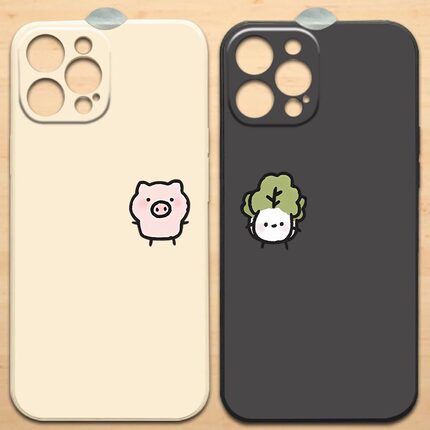 猪拱白菜情侣手机壳适用于iPhone17pro苹果16promax/15plusOPPOreno14华为p80proVIVOx200小米三星