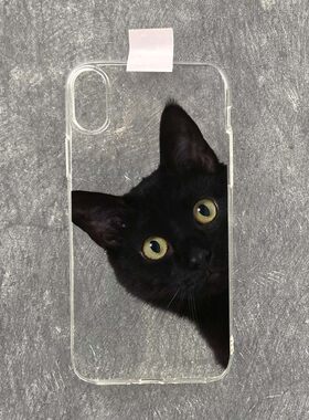 黑猫探头！可爱狙击手机壳