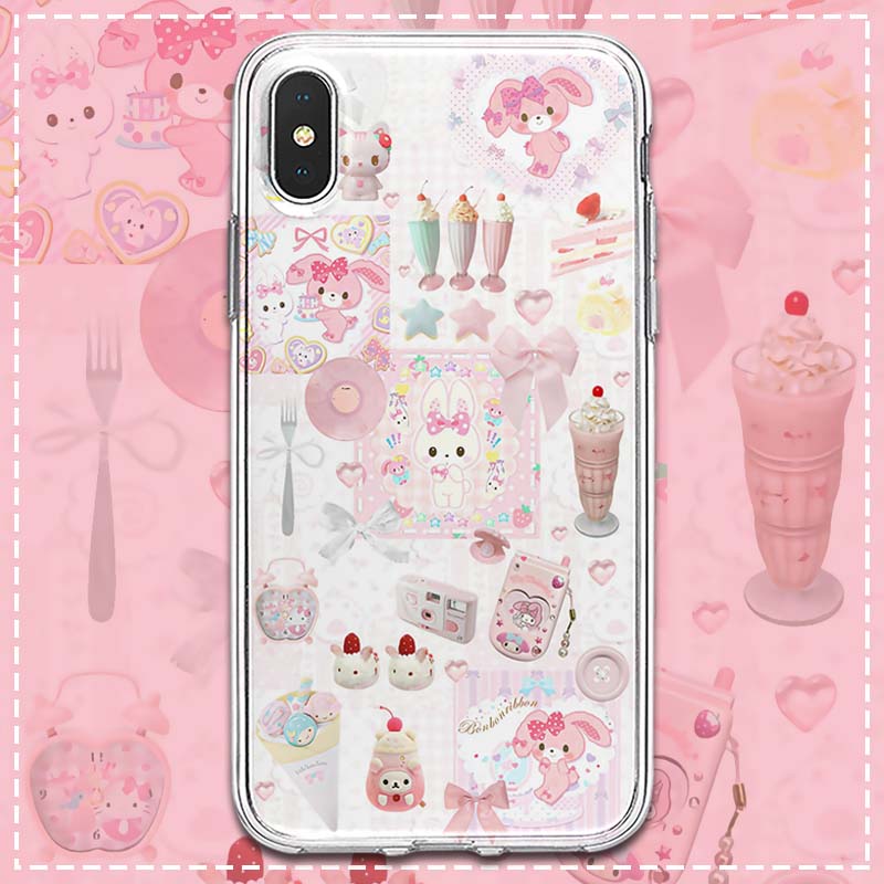 粉嫩萌趣图案手机壳心动款