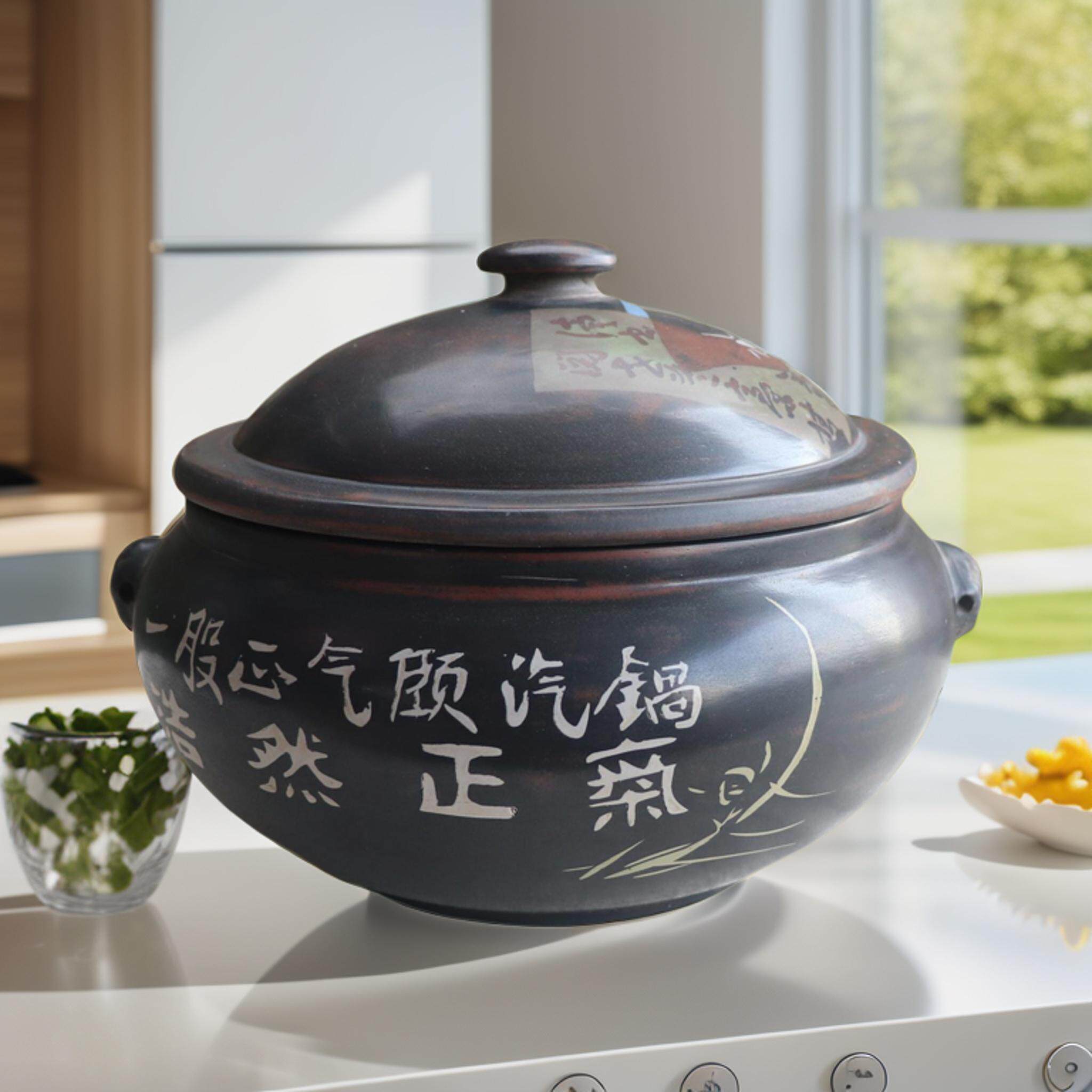 云南建水紫陶汽锅鸡蒸锅煲汤锅外盖3号家用陶瓷气锅包邮 国营老厂