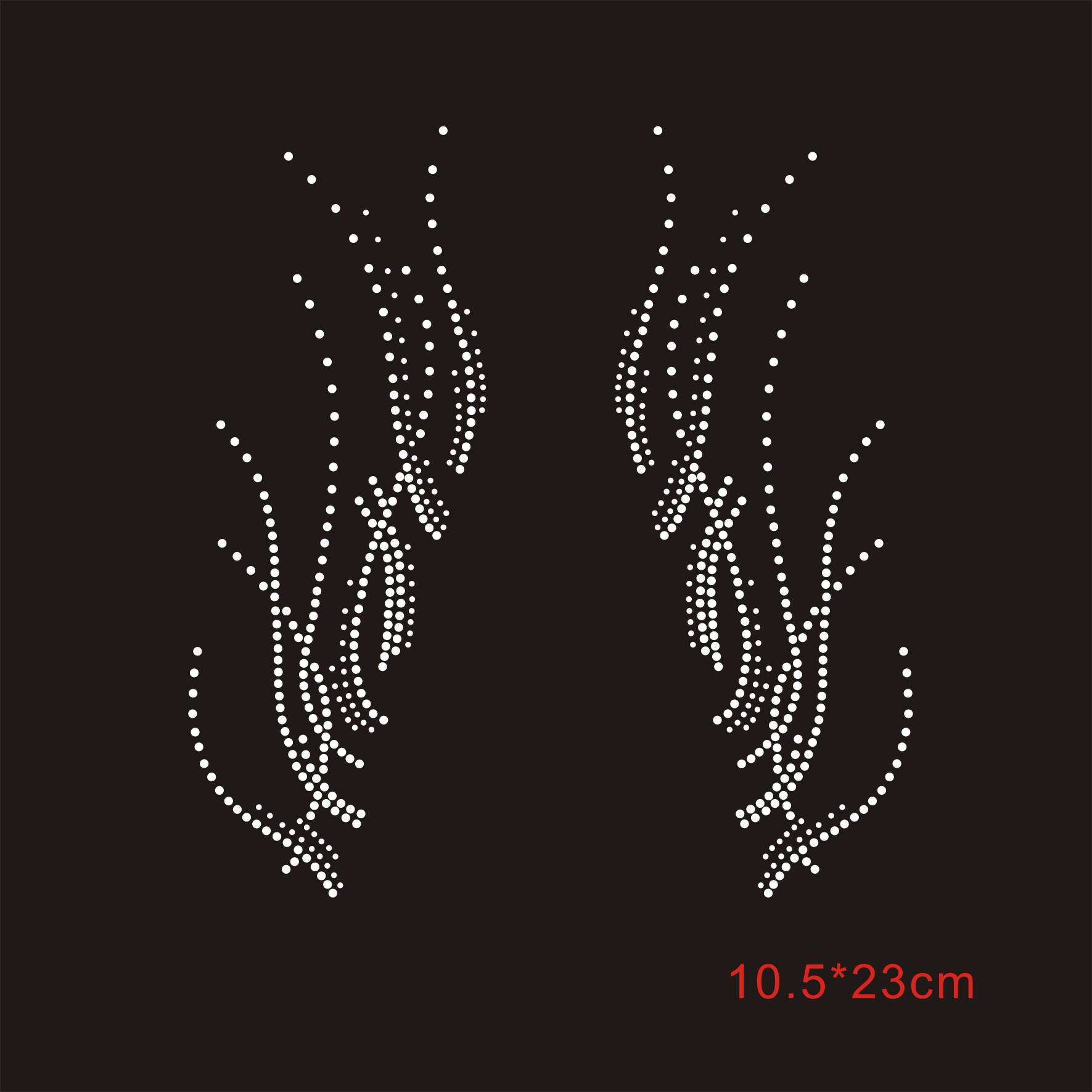烫钻花草成品图对称图案烫钻一对可换色可定制水钻diy464-1