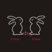 新款 小兔子烫钻卡通图案对称图案一对成品图烫钻可换色可定制204