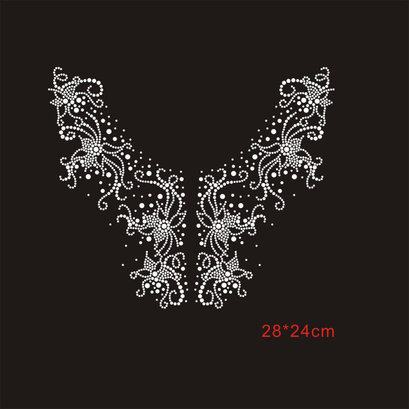 烫钻烫图毛衫v领配饰装饰水钻