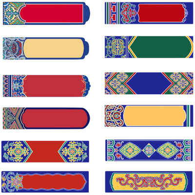 古建筑横梁彩绘壁纸中式花纹