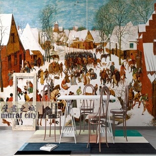 欧式荷兰油画墙纸壁画欧洲尼德兰革命战争士兵壁布古典人物画背景