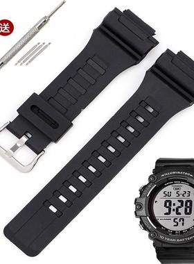 代用硅胶橡胶表带AE-1500H AQ-S810 AEQ-110/200手表带黑色树脂男