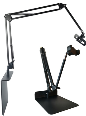 手机桌面支架夹床头床上2用三节夹缝式黑色平板ipad金属悬臂白色