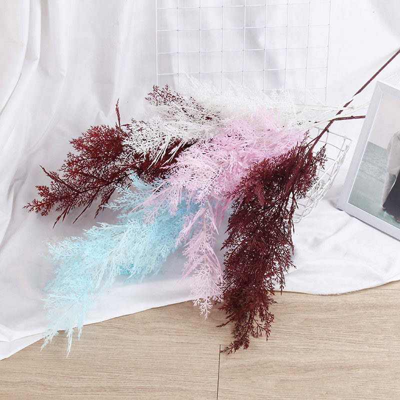 迷雾 草茴香浪漫仿真绿植长杆花草假珊瑚枝插花商场雾凇路引婚庆