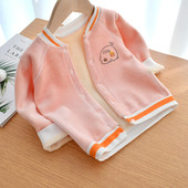 宝宝冬天外套加绒加厚男童外穿洋气女棒球服上衣儿童婴儿保暖衣服