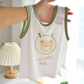 凉感无袖 宝宝背心莫代尔a类夏季 薄款 t恤吊带婴儿坎肩夏天无痕上衣