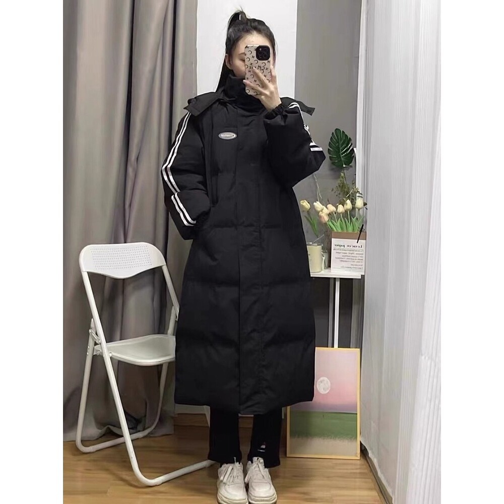 中戏白鸭羽绒服女冬季2025新款韩版中长款过膝棉衣小个子棉袄外套