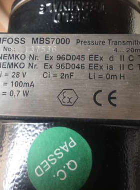 DANFOSS MBS7000 Pressure Transmitter DANFOSS Sensor M4议价