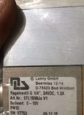 德国LANNY阀比例阀调节阀 NR.EFL1B99JU V1 97753  D-75323议价