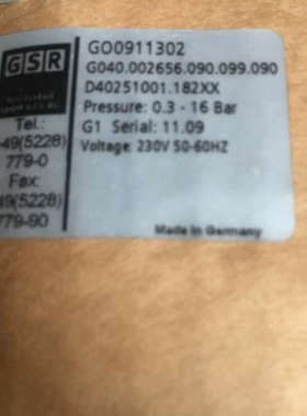 GSR GO0911302 G040.002656.090.099.090 D40251001.182XX议价