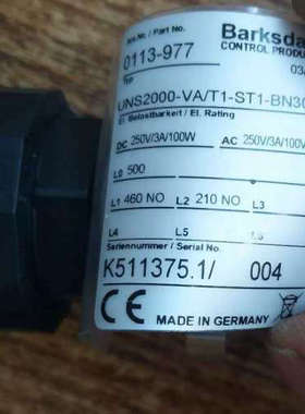 Barksdale    UNS2000-VA/T1-ST1-BN30 0113-977正品D议价
