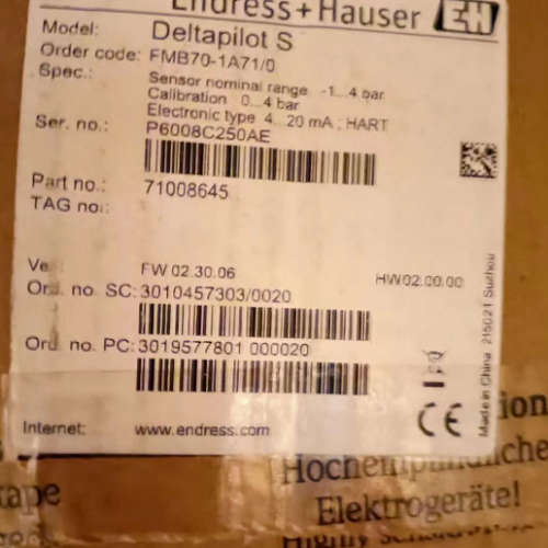 E+H恩德斯豪斯FMB70-ABR1M1200CAA  FMB70-1A71/0 FTL51-2U03/0议