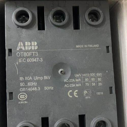 OT80FT3 全新原装ABB隔离开关 1SCA105431R1001 额定电流80A询价