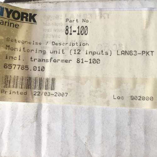 YORK 81-100 YORK Monitoring unit 12 inputs LAN63-PKT议价