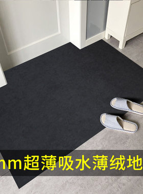 黑色地毯2mm超薄吸水不卡门入户门地垫室内室外进门门口防滑门垫