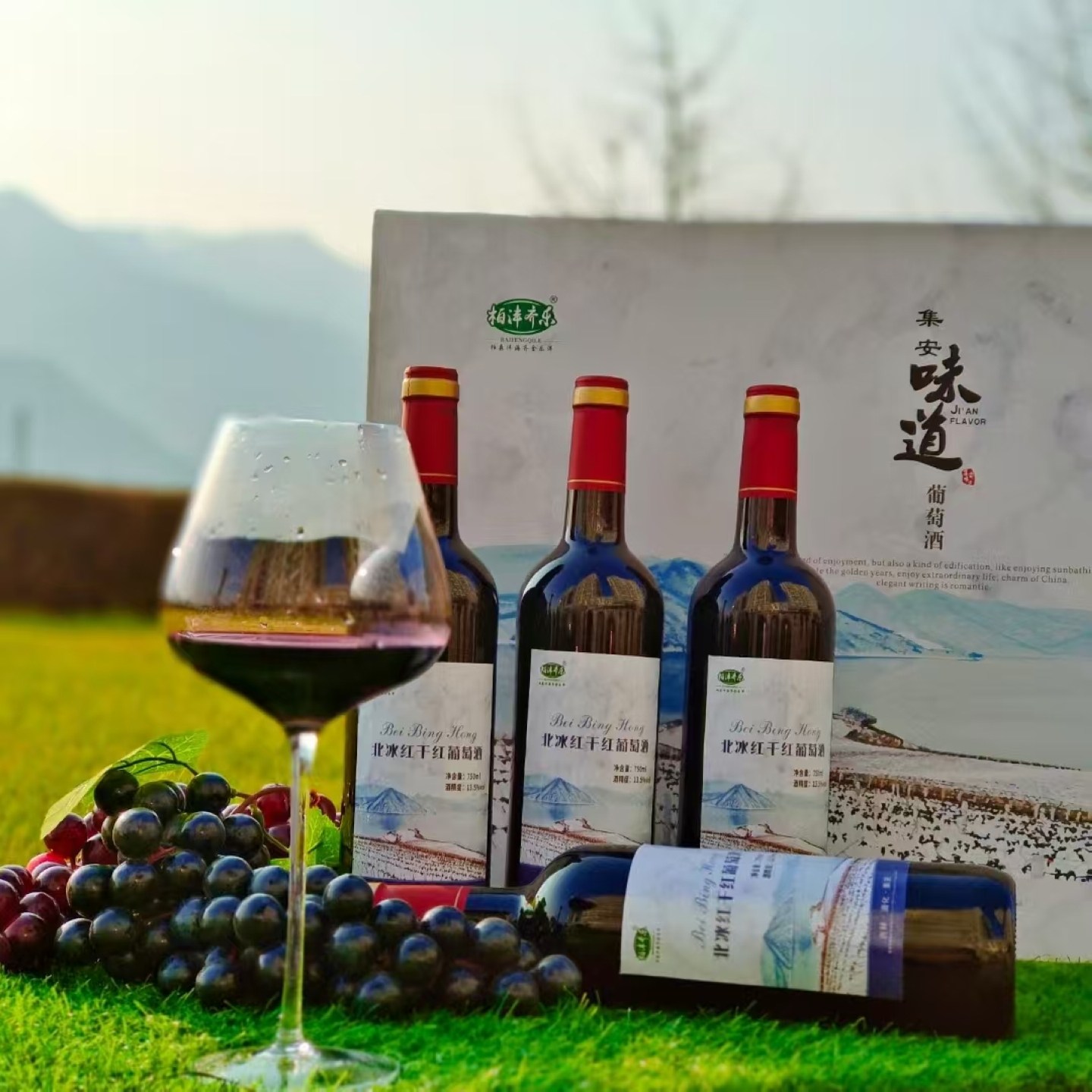 手提礼盒集安味道北冰红干红葡萄酒 大容量一箱6瓶回味甘甜新年礼