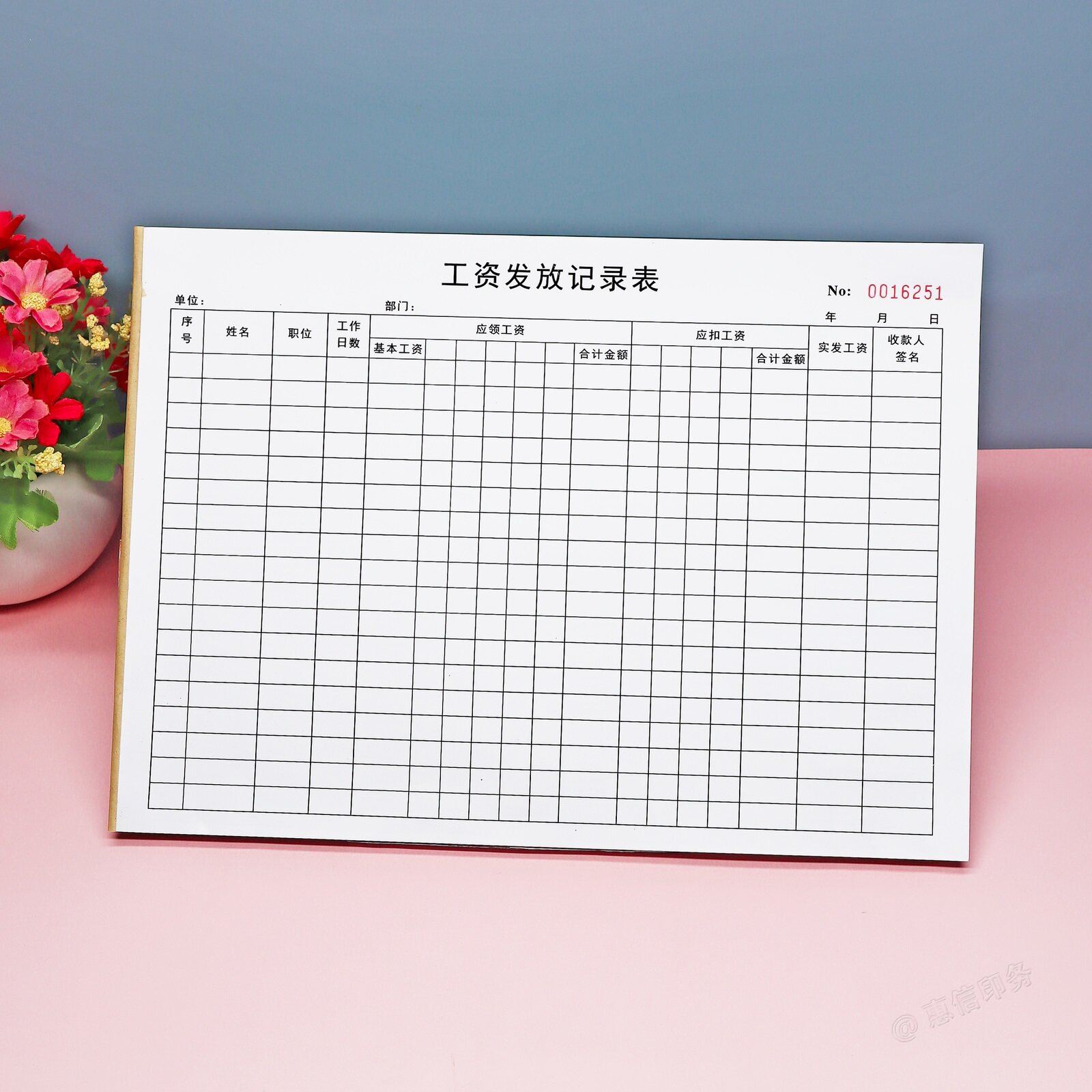 公司财务表单员工工资发放记录表