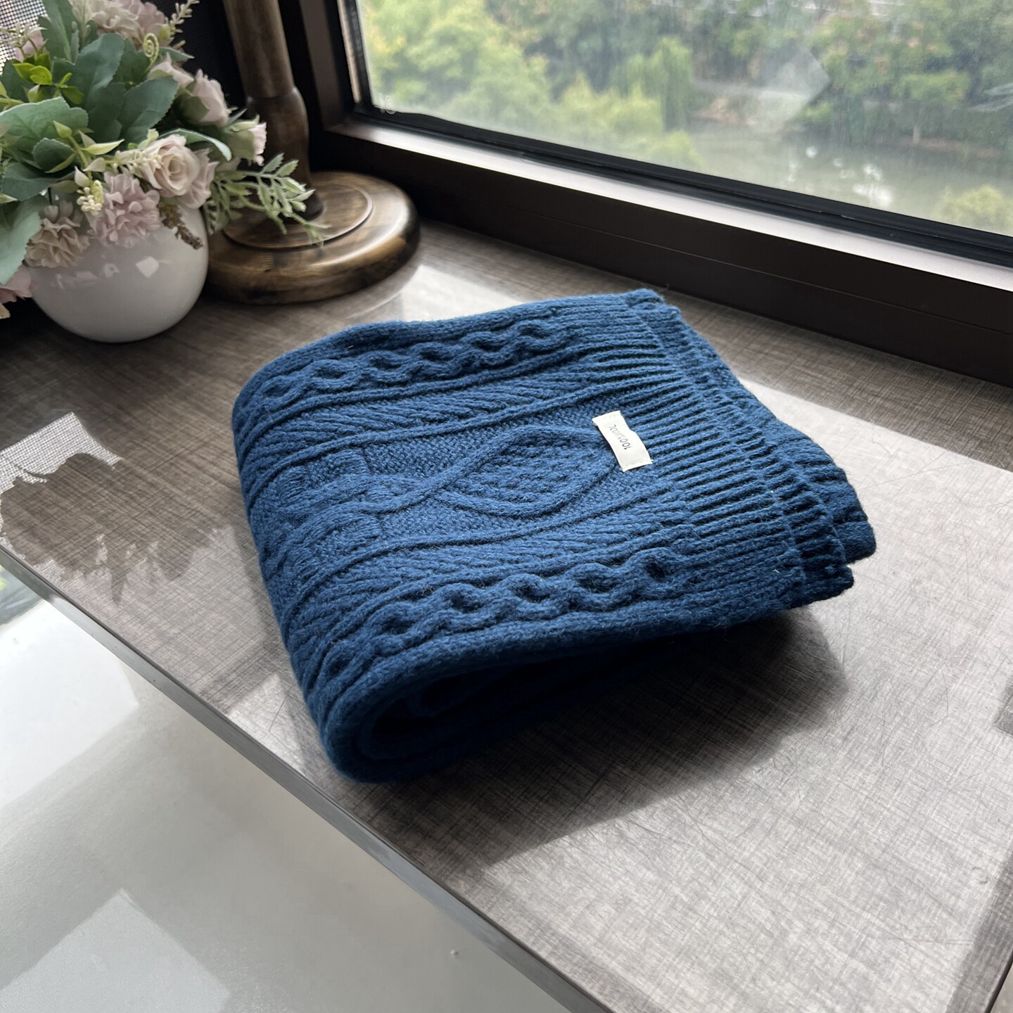 羊毛针织围巾女秋冬季韩版百搭复古经典加厚保暖麻花纹围脖学生潮