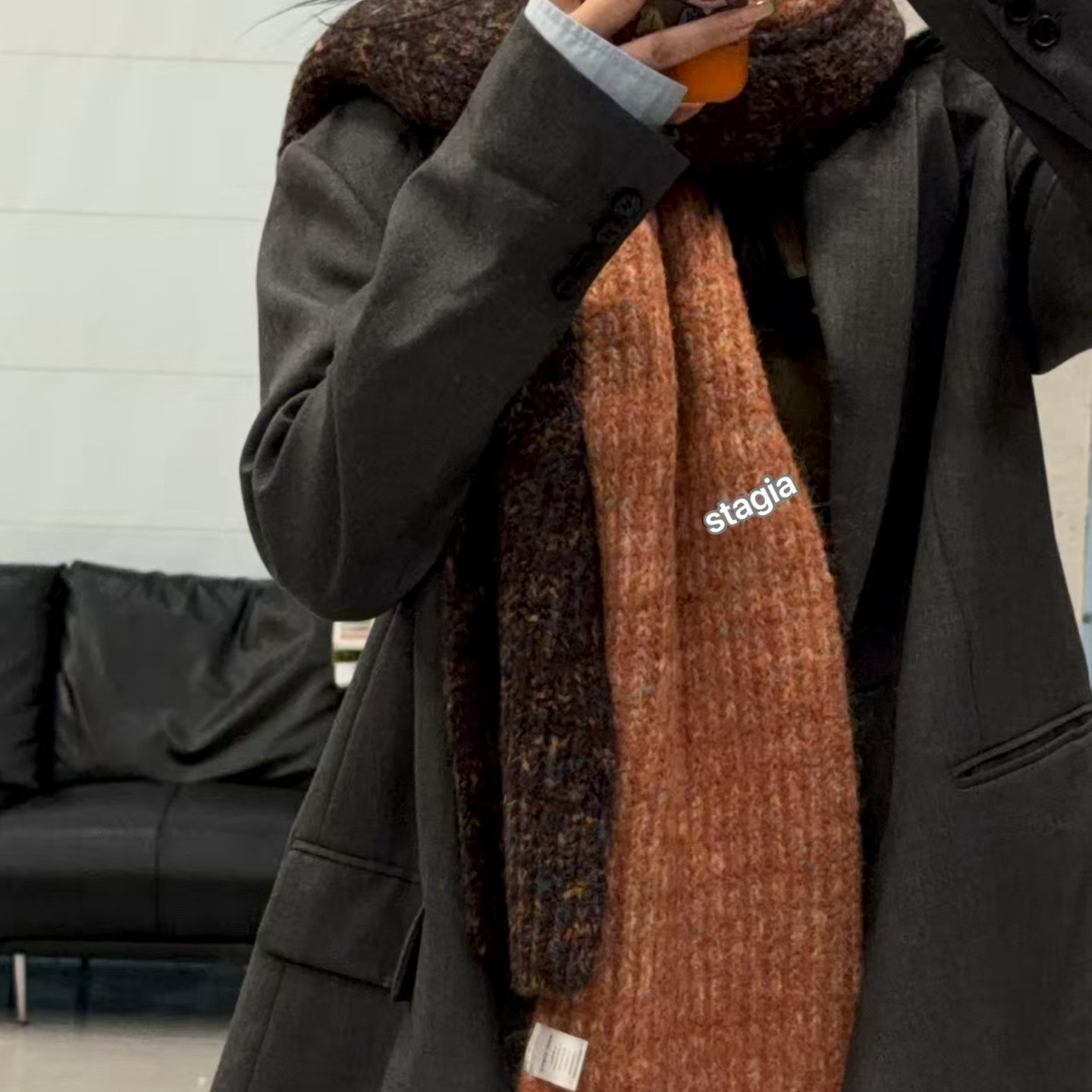 韩系慵懒粗针织加厚围巾披肩女