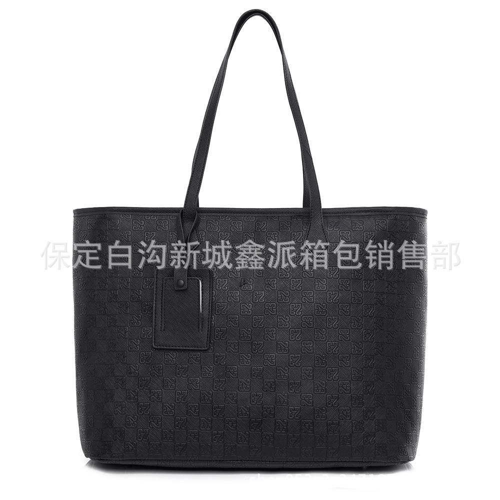 2025新款老花托特包女皮购物双肩背包