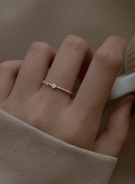 纯银四叶草开口可调节戒子