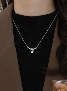 999足银环星项链女2025百搭吊坠