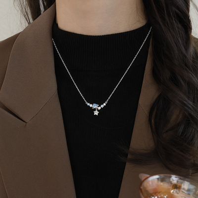 999足银环星项链女2025百搭吊坠