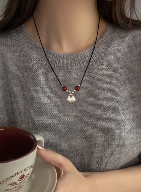 银奥女999纯银空心小胖福项链